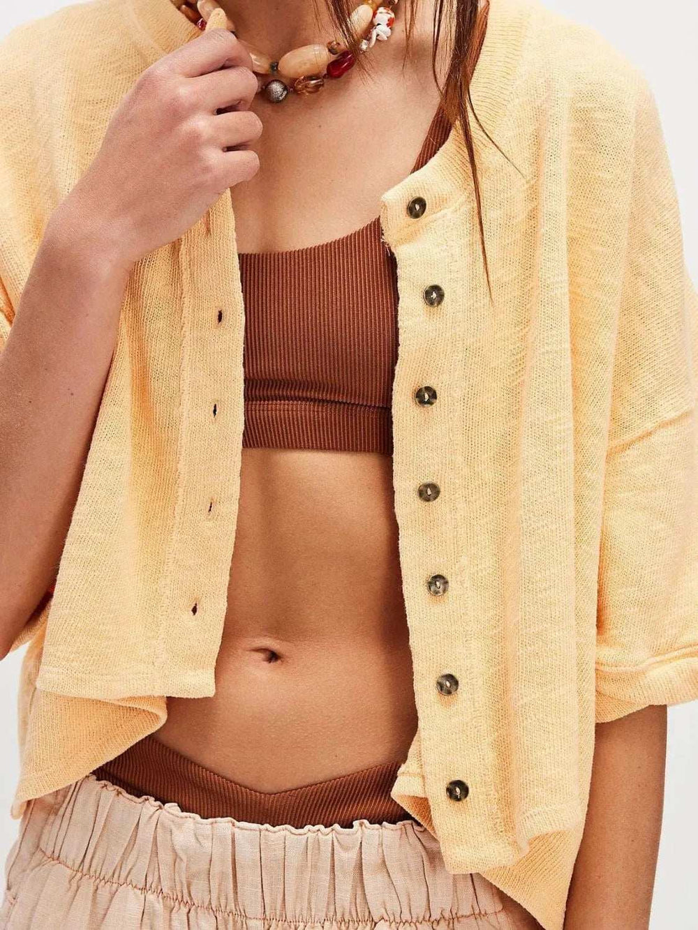 Button Down Half Sleeve Shirt - Trendsi - Flyclothing LLC