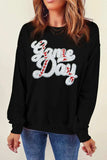 Letter Graphic Round Neck Long Sleeve Sweatshirt - Trendsi - Flyclothing LLC