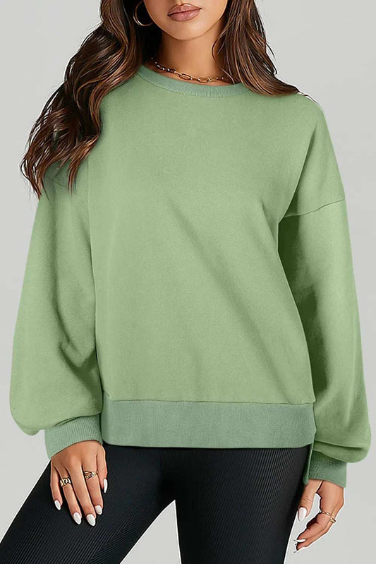 Round Neck Long Sleeve Sweatshirt - Trendsi - Flyclothing LLC
