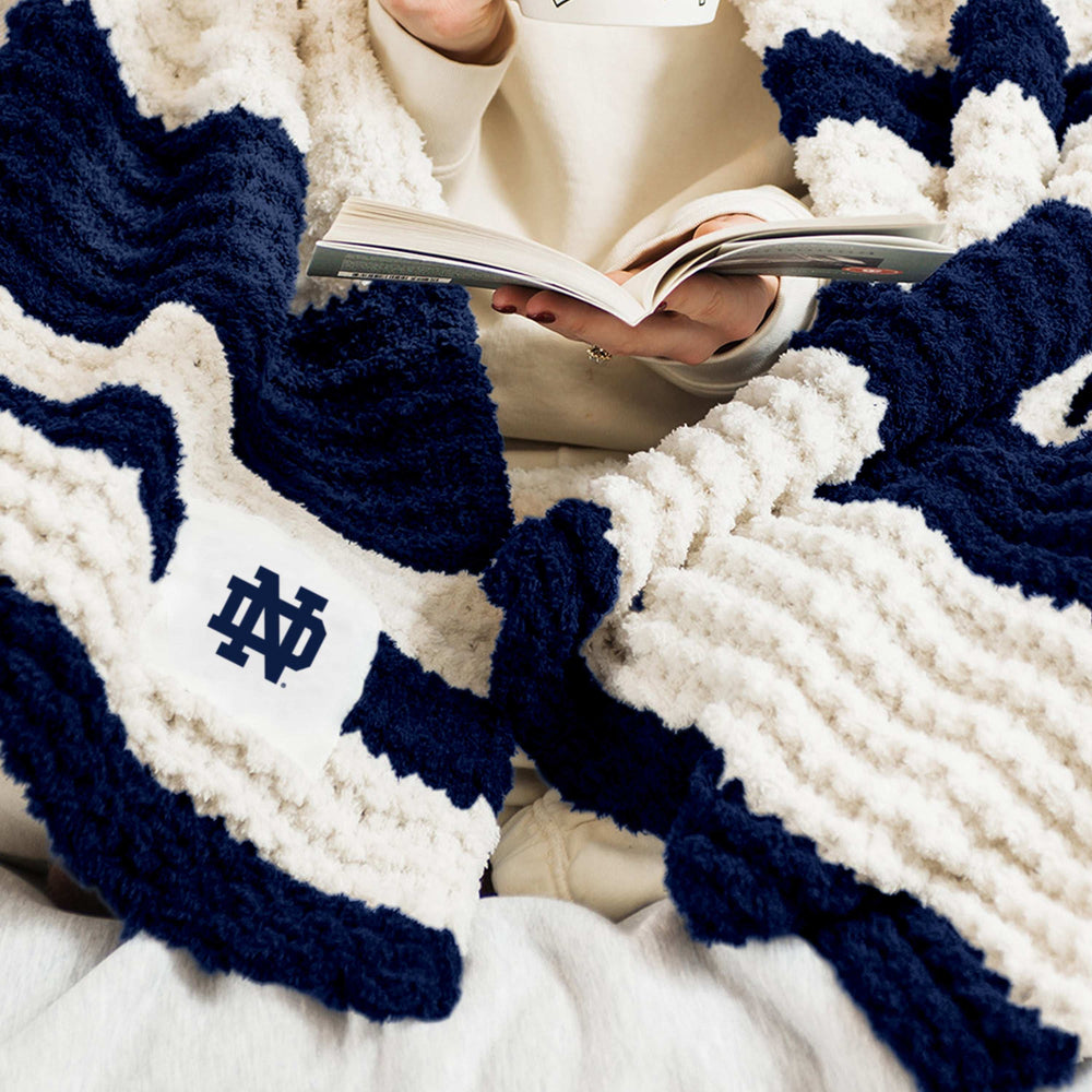 Notre Dame Cable Knit Throw 50x60 - Logo Brands - Flyclothing LLC
