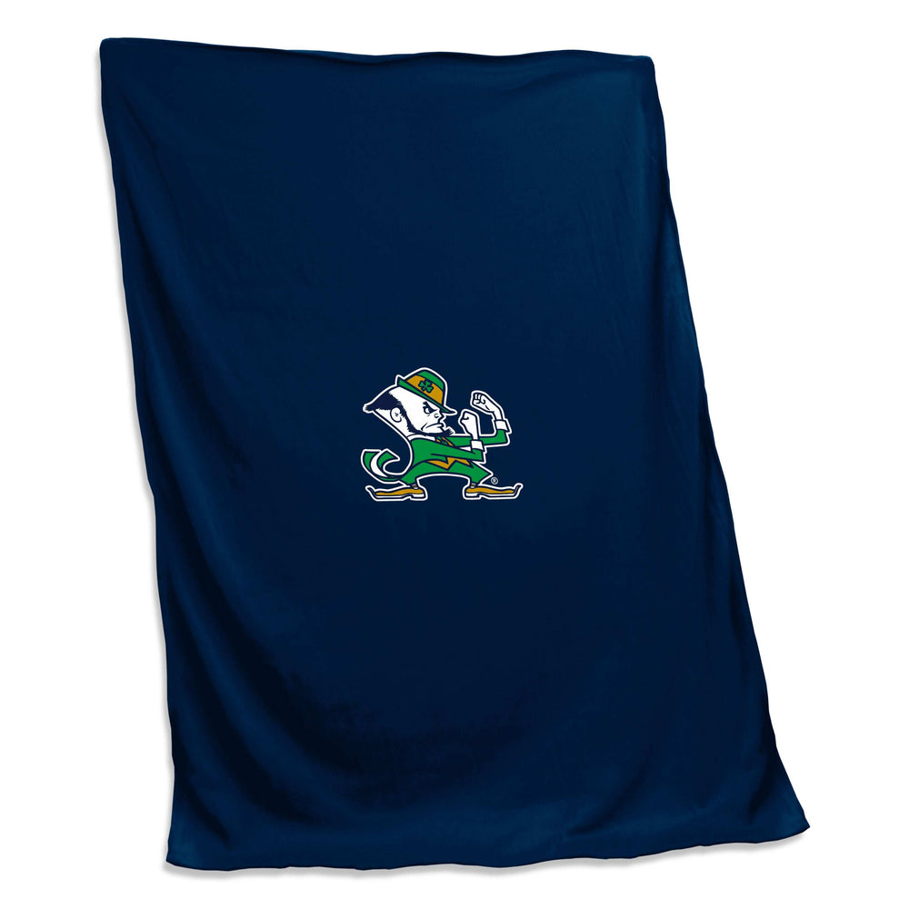 Notre Dame Leprechaun Navy Screened Sweatshirt Blanket - Logo Brands - Flyclothing LLC