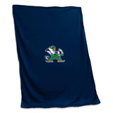 Notre Dame Leprechaun Navy Screened Sweatshirt Blanket - Logo Brands - Flyclothing LLC