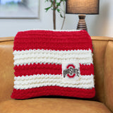 Ohio State Cable Knit Throw 50x60 - Logo Brands - Flyclothing LLC