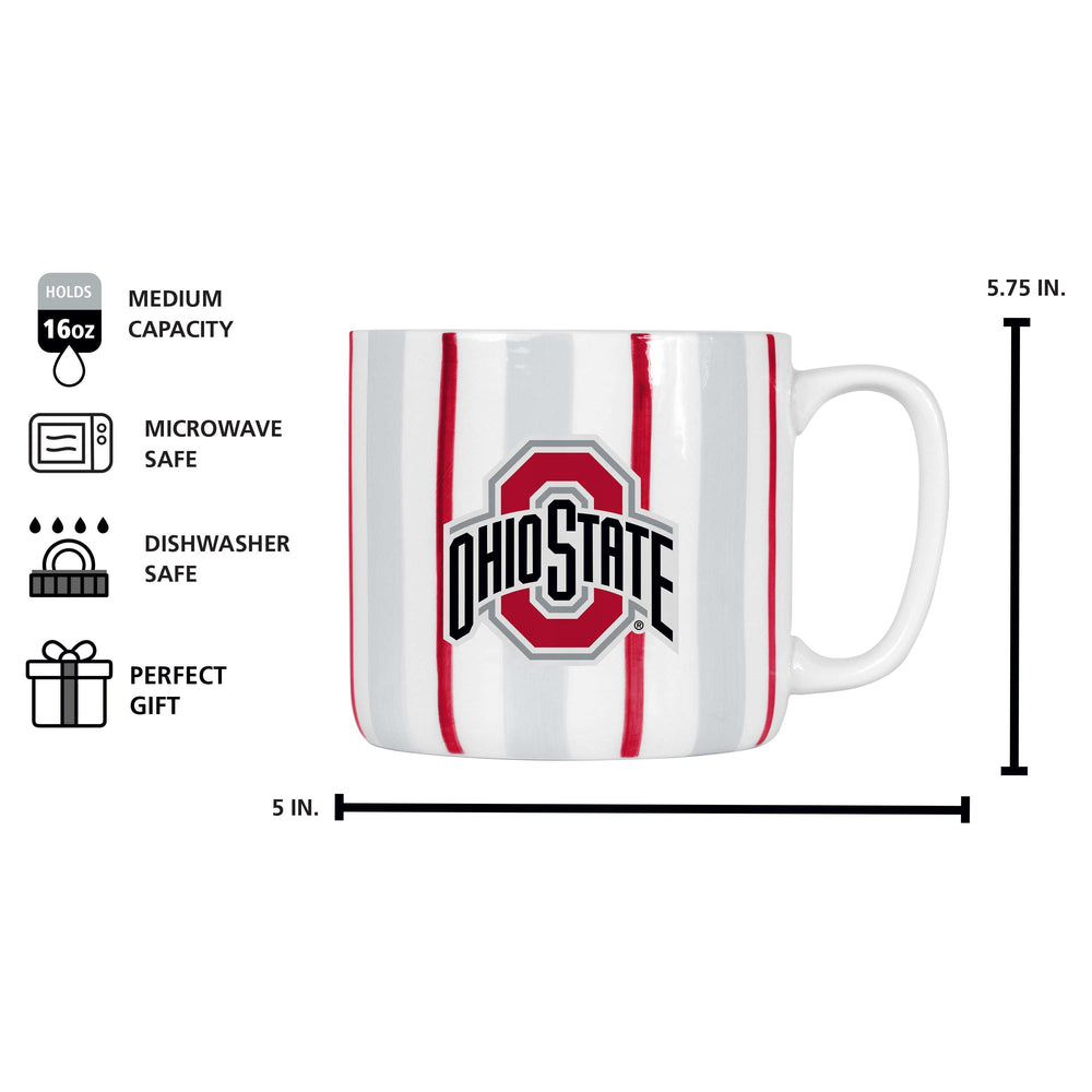 Ohio State 16oz Brushstroke Stripe Mug - Logo Brands - Flyclothing LLC