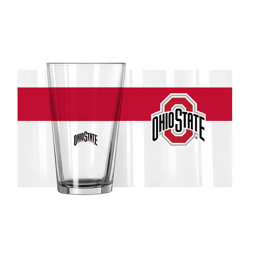 Ohio State 16oz Colorblock Pint Glass - Logo Brands - Flyclothing LLC