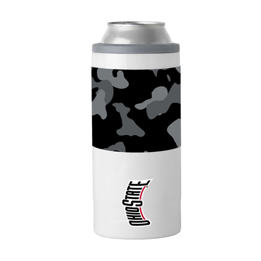 Ohio St Black Camo 12oz Slim Can Coolie - Logo Brands - Flyclothing LLC