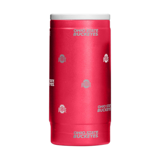 Ohio State 12oz Step And Repeat Powdercoat SlimCan Coolie - Logo Brands - Flyclothing LLC