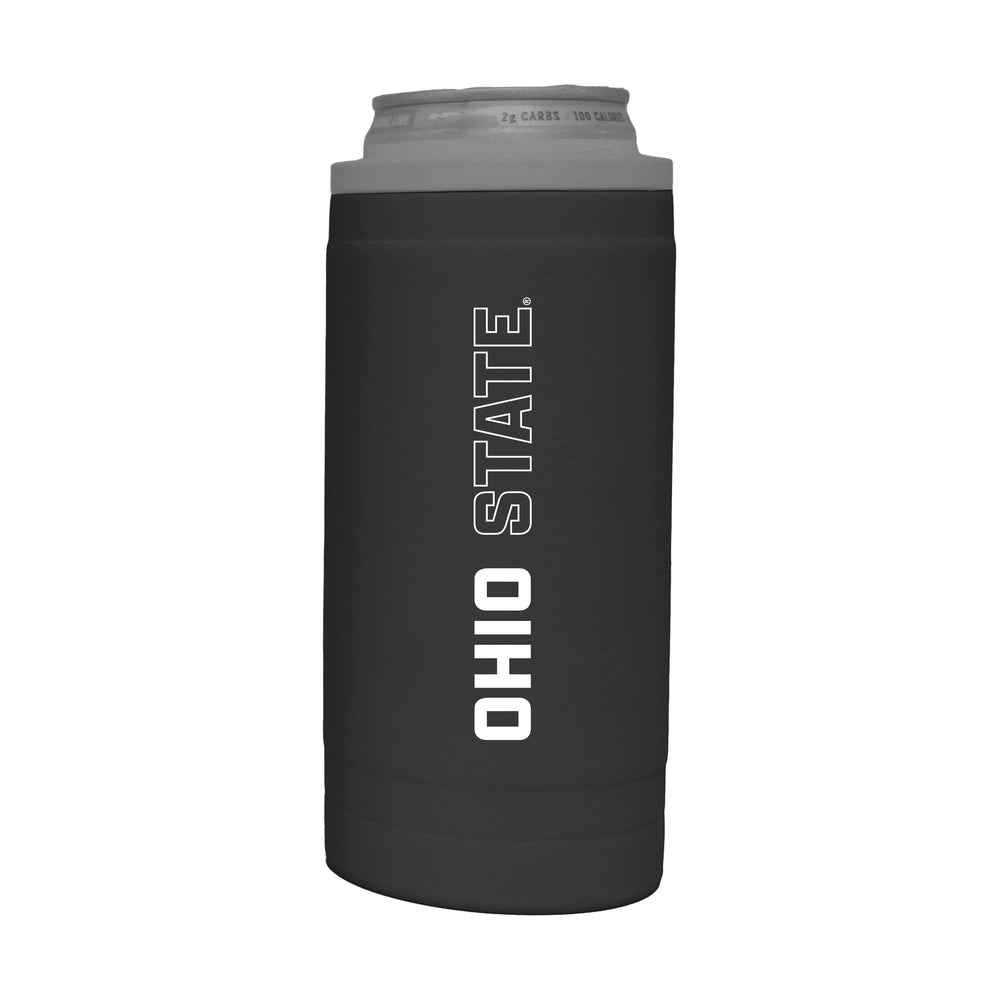 Ohio State 12oz Cru Stacked Soft Touch Slim Coolie - Logo Brands - Flyclothing LLC