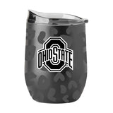Ohio State Leopard 16oz Black Powdercoat Curved Beverage - Logo Brands - Flyclothing LLC