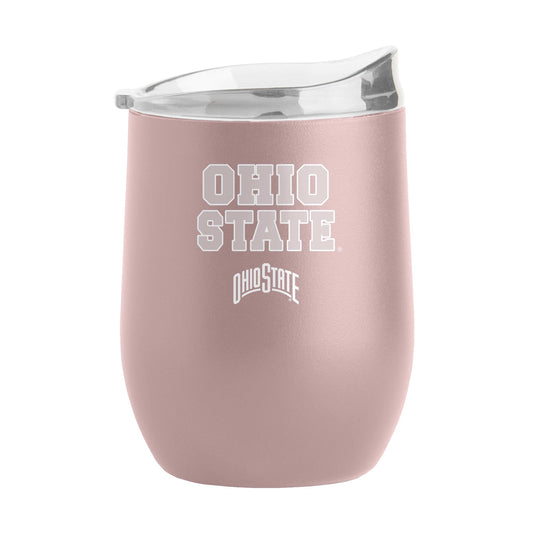 Ohio State 16oz Stencil Powder Coat Curved Beverage - Logo Brands - Flyclothing LLC