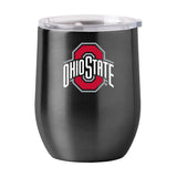 Ohio St 16oz Black Powder Coat Curved Beverage - Logo Brands - Flyclothing LLC