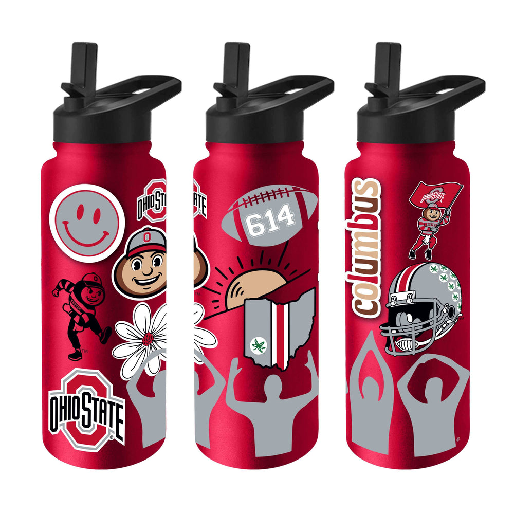 Ohio State 34oz Team Color Native Quencher Bottle - Logo Brands - Flyclothing LLC