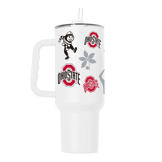 Ohio State 40oz Team Logos Powder Coat Tumbler - Logo Brands - Flyclothing LLC