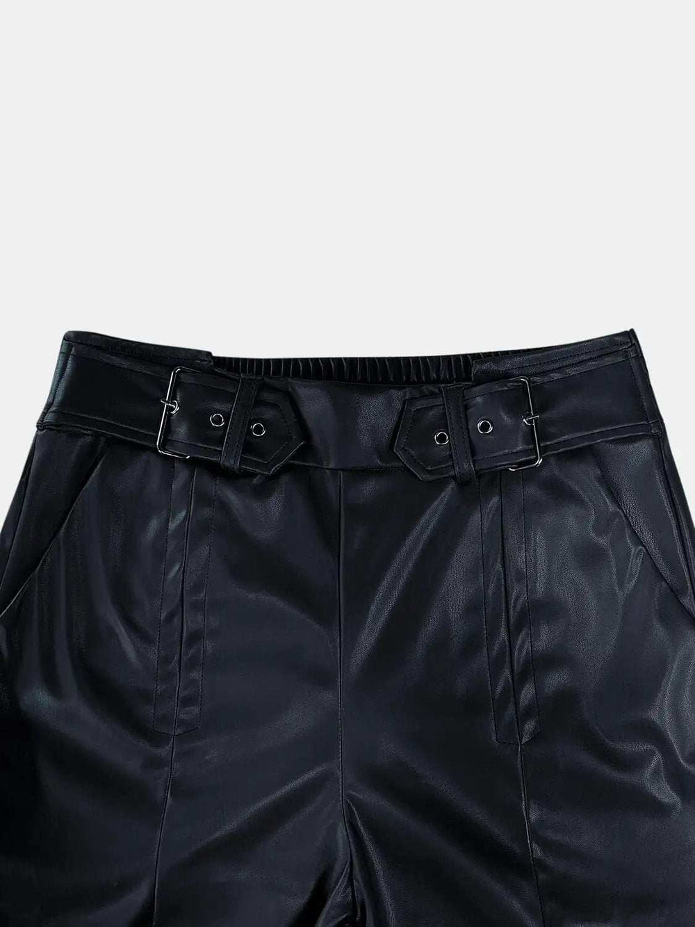 Half Elastic Waist Wide Leg Pants - Trendsi - Flyclothing LLC