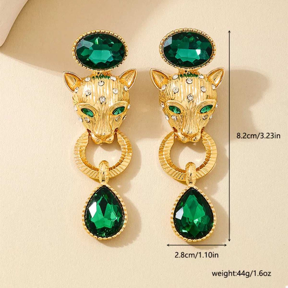 18K Gold-Plated Leopard Teardrop Earrings - Trendsi - Flyclothing LLC