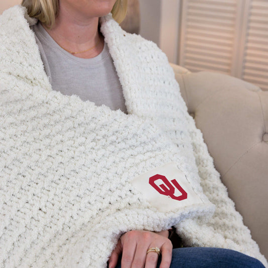 Oklahoma Cable Knit Throw 50x60 - Logo Brands - Flyclothing LLC
