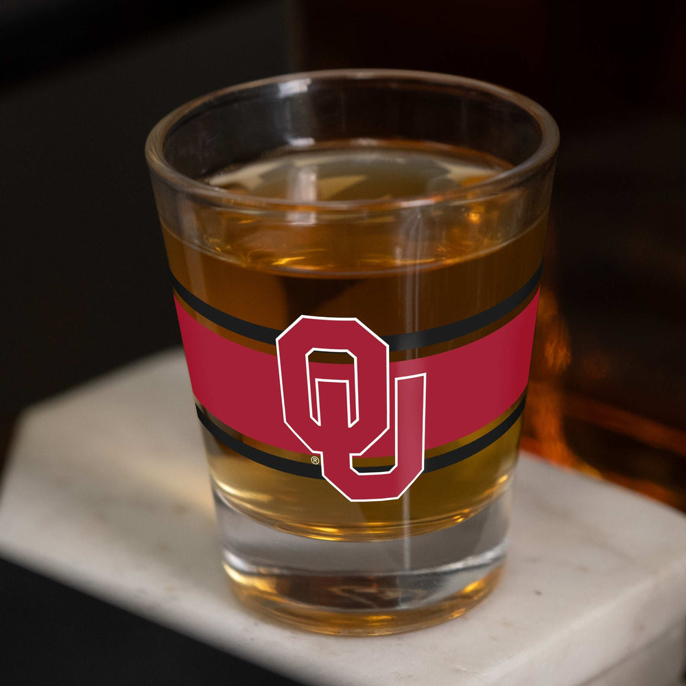 Oklahoma 2oz Stripe Shot Glass - Logo Brands - Flyclothing LLC