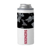 Oklahoma Black Camo 12oz Slim Can Coolie - Logo Brands - Flyclothing LLC