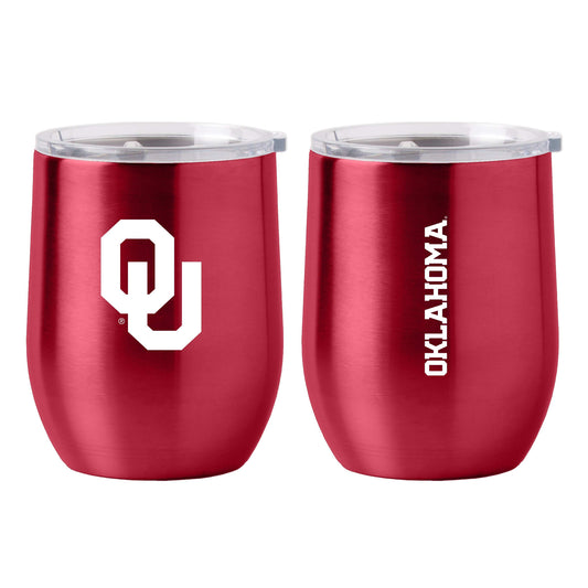 Oklahoma 16oz Gameday Stainless Curved Beverage - Logo Brands - Flyclothing LLC