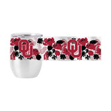 Oklahoma 16oz Floral Stainless Curved Beverage - Logo Brands - Flyclothing LLC