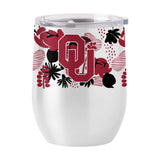 Oklahoma 16oz Floral Stainless Curved Beverage - Logo Brands - Flyclothing LLC