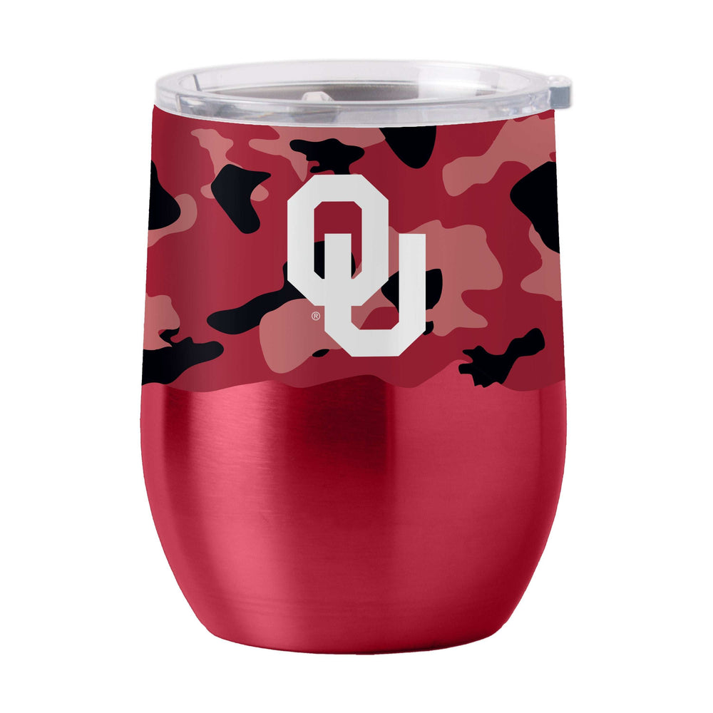 Oklahoma 16oz Camo Stainless Curved Beverage - Logo Brands - Flyclothing LLC
