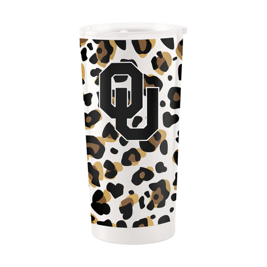 Oklahoma 20oz Neutral Leopard Stainless Steel Tumbler - Logo Brands - Flyclothing LLC