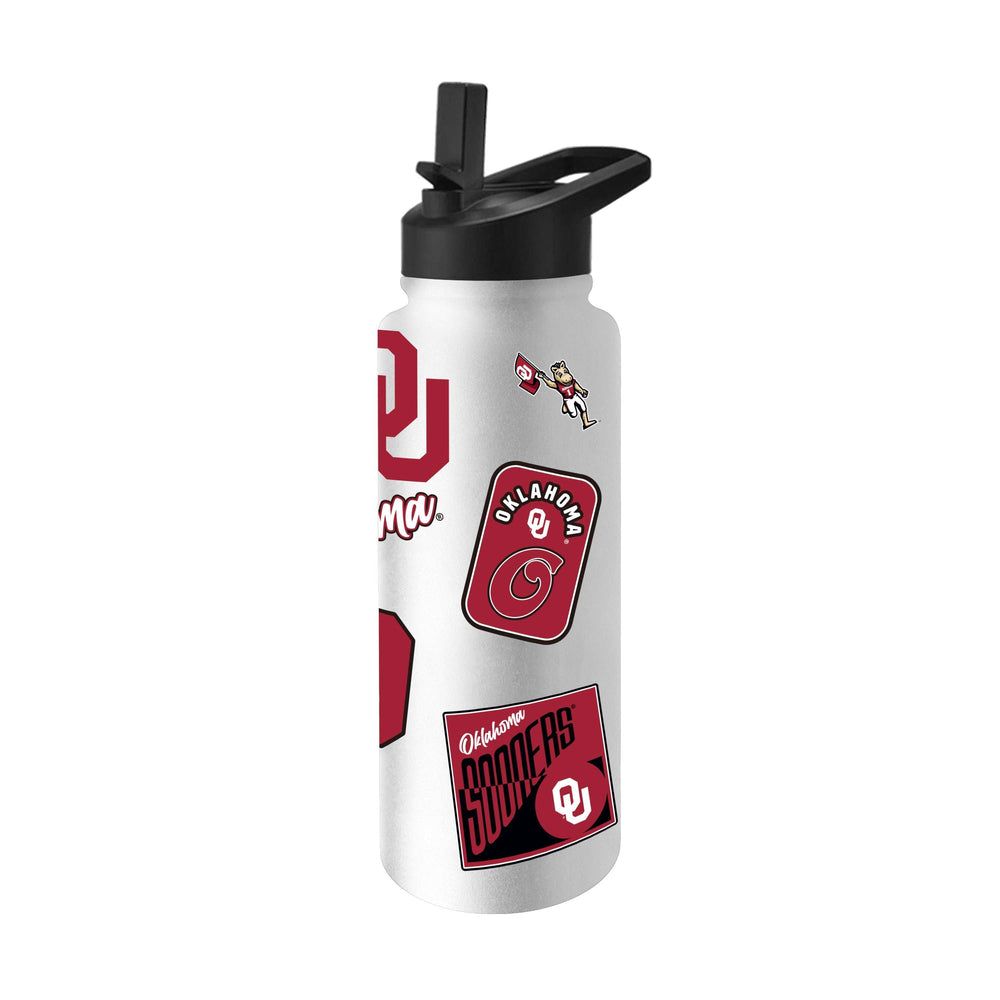Oklahoma 34oz White Dreamweave Quencher Bottle - Logo Brands - Flyclothing LLC