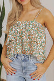 Floral Spaghetti Strap Ruffled Cami - Trendsi - Flyclothing LLC