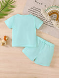 Children's Lion Short Sleeve Top and Shorts Set - Trendsi - Flyclothing LLC