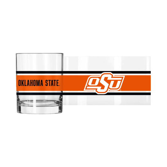 OK State 14oz Stripe Rocks Glass - Logo Brands - Flyclothing LLC