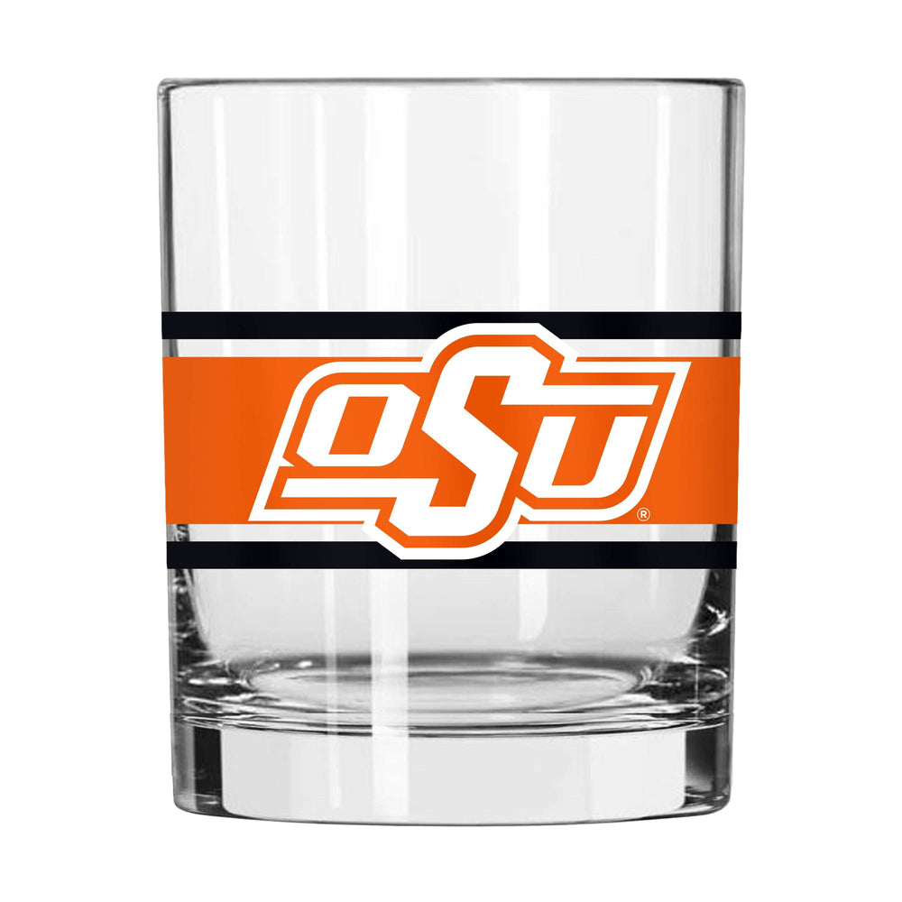 OK State 14oz Stripe Rocks Glass - Logo Brands - Flyclothing LLC