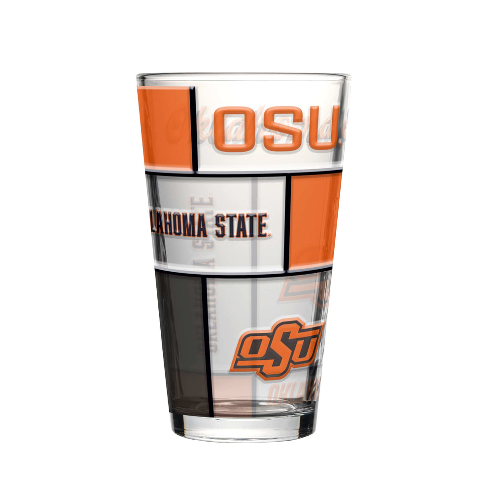 OK State 16oz Quilted Stained Pint Glass - Logo Brands - Flyclothing LLC
