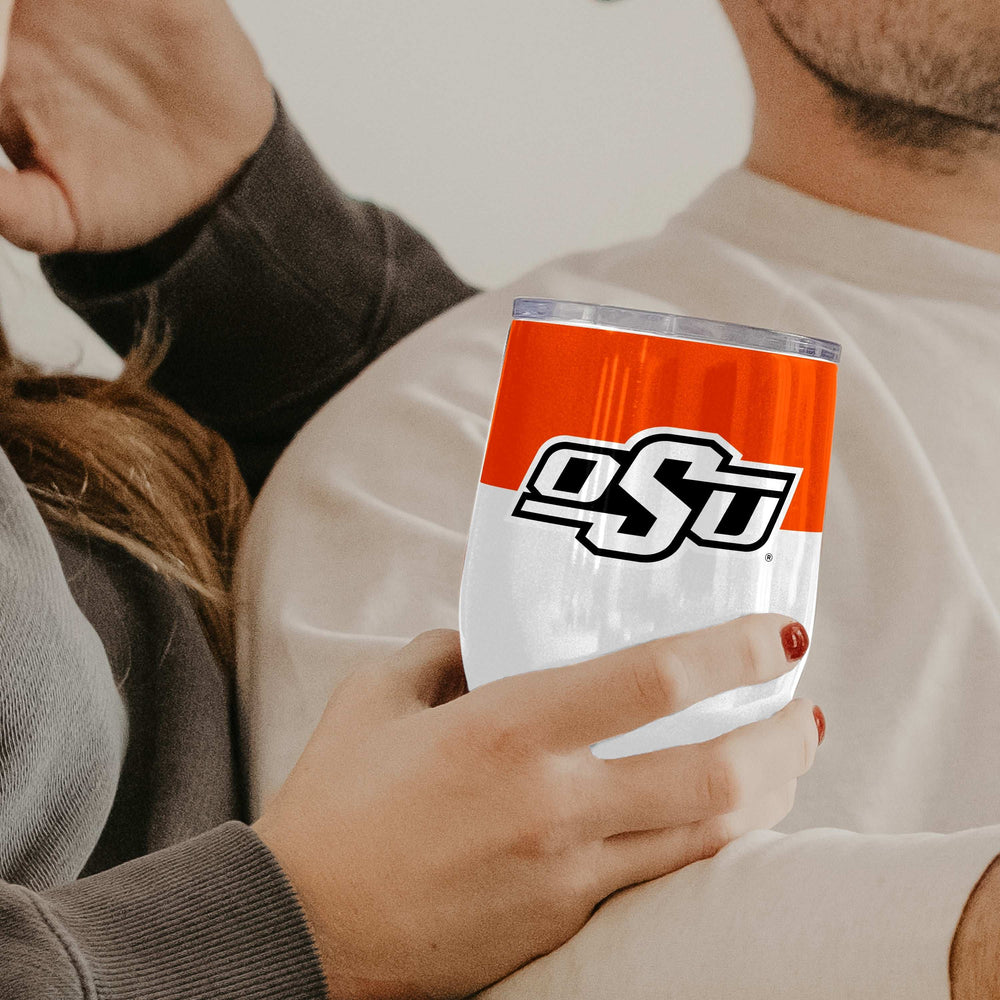 OK State Colorblock 16oz Stainless Curved Beverage - Logo Brands - Flyclothing LLC