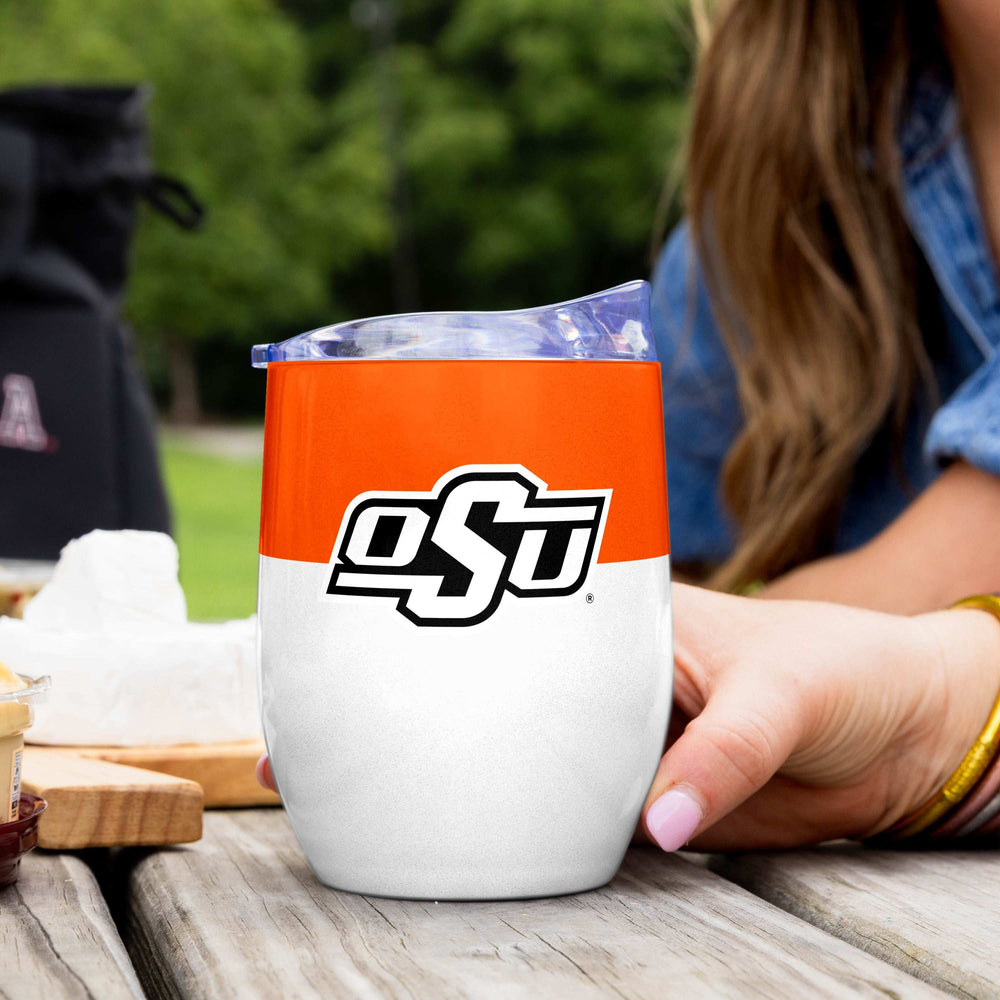 OK State Colorblock 16oz Stainless Curved Beverage - Logo Brands - Flyclothing LLC