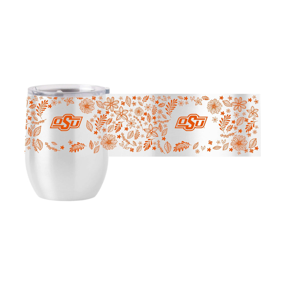 Oklahoma State 16oz Botanical Stainless Curved Beverage - Logo Brands - Flyclothing LLC