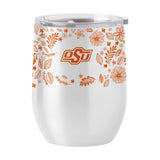 Oklahoma State 16oz Botanical Stainless Curved Beverage - Logo Brands - Flyclothing LLC