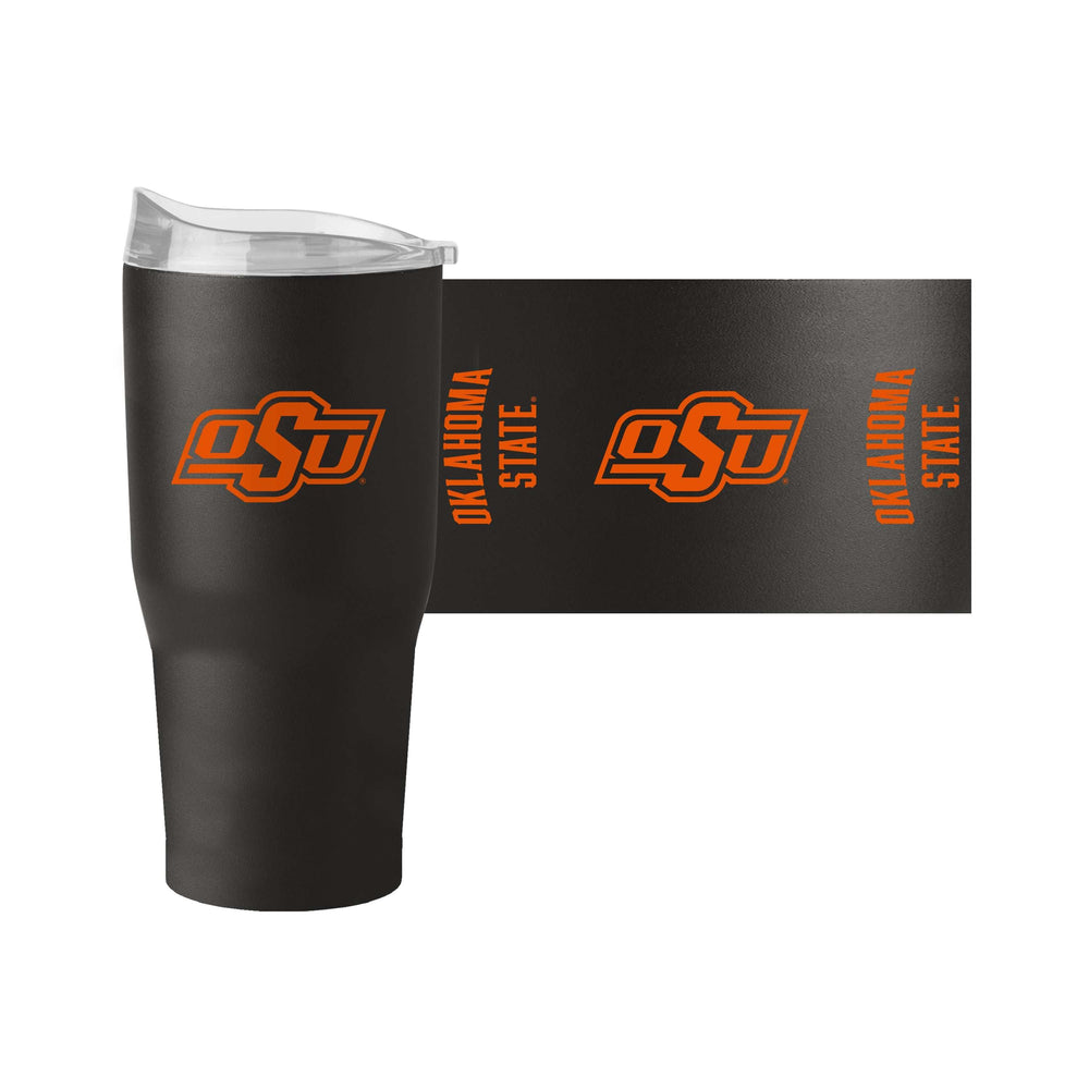 OK State Black 30oz Gameday Powder Coat Tumbler - Logo Brands - Flyclothing LLC