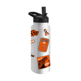 OK State 34oz White Dreamweave Quencher Bottle - Logo Brands - Flyclothing LLC
