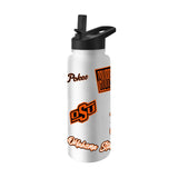OK State 34oz White Dreamweave Quencher Bottle - Logo Brands - Flyclothing LLC