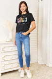 Simply Love Slogan Graphic Cuffed Sleeve T-Shirt - Trendsi - Flyclothing LLC