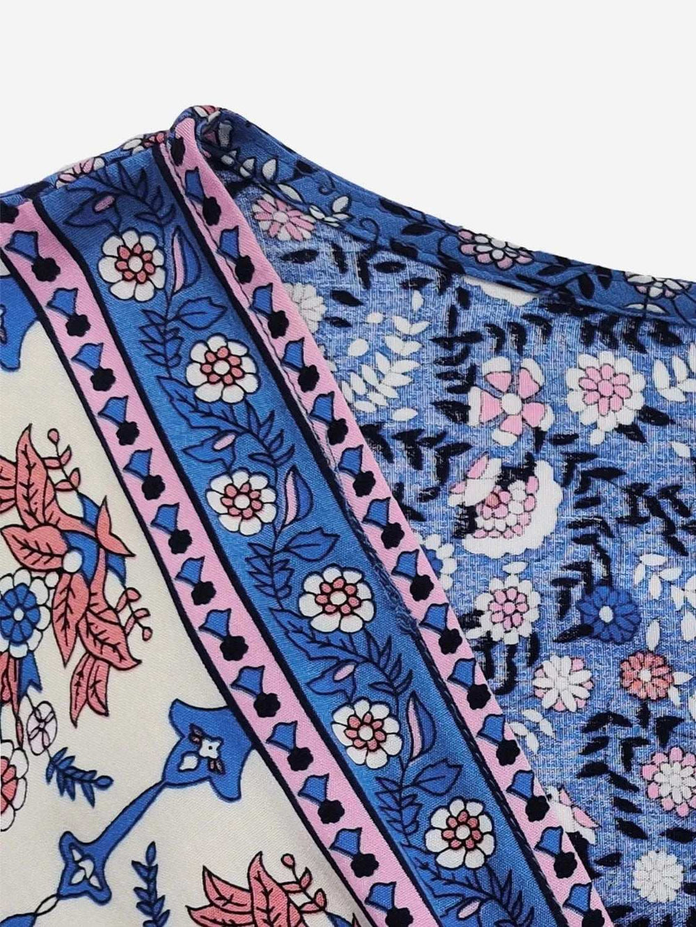 Plus Size Printed Surplice Half Sleeve Dress - Trendsi - Flyclothing LLC