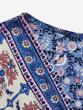 Plus Size Printed Surplice Half Sleeve Dress - Trendsi - Flyclothing LLC