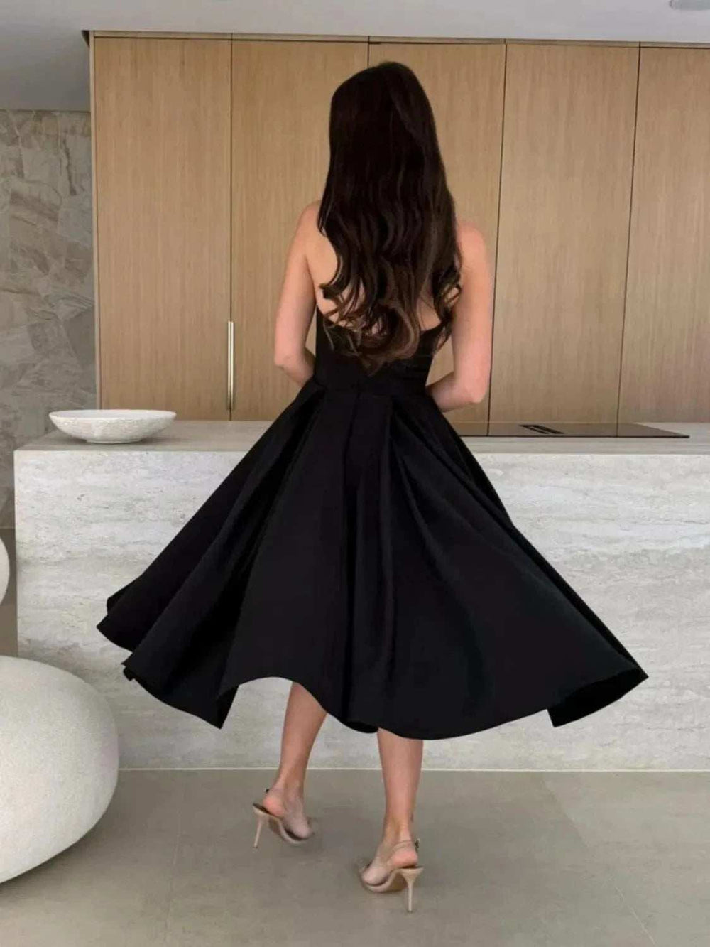 Solid Color Tube Midi Dress - Trendsi - Flyclothing LLC