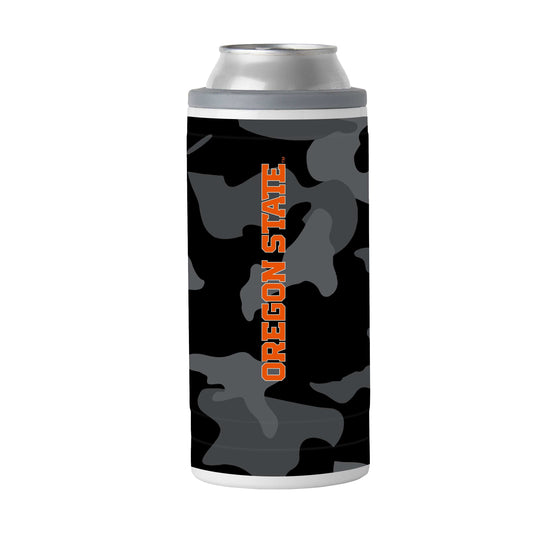 Oregon St Black Camo 12oz Slim Can Coolie - Logo Brands - Flyclothing LLC