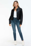 Snobbish Snap Down Long Sleeve PU Leather Jacket - Trendsi - Flyclothing LLC