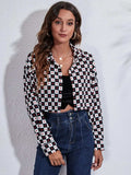 Button Down Printed Cropped Jacket - Trendsi - Flyclothing LLC
