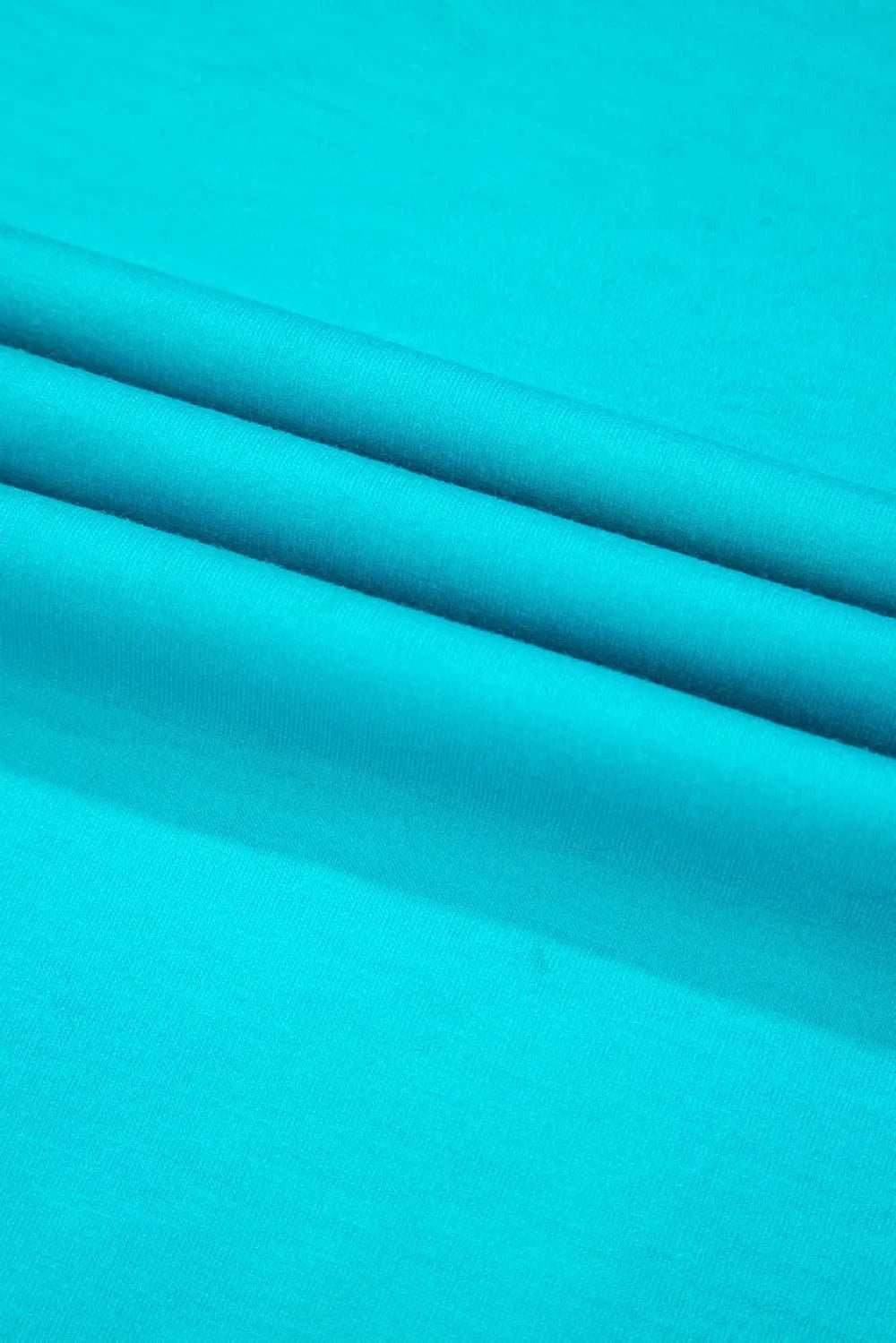 Contrast Flower Round Neck Long Sleeve Blouse - Trendsi - Flyclothing LLC