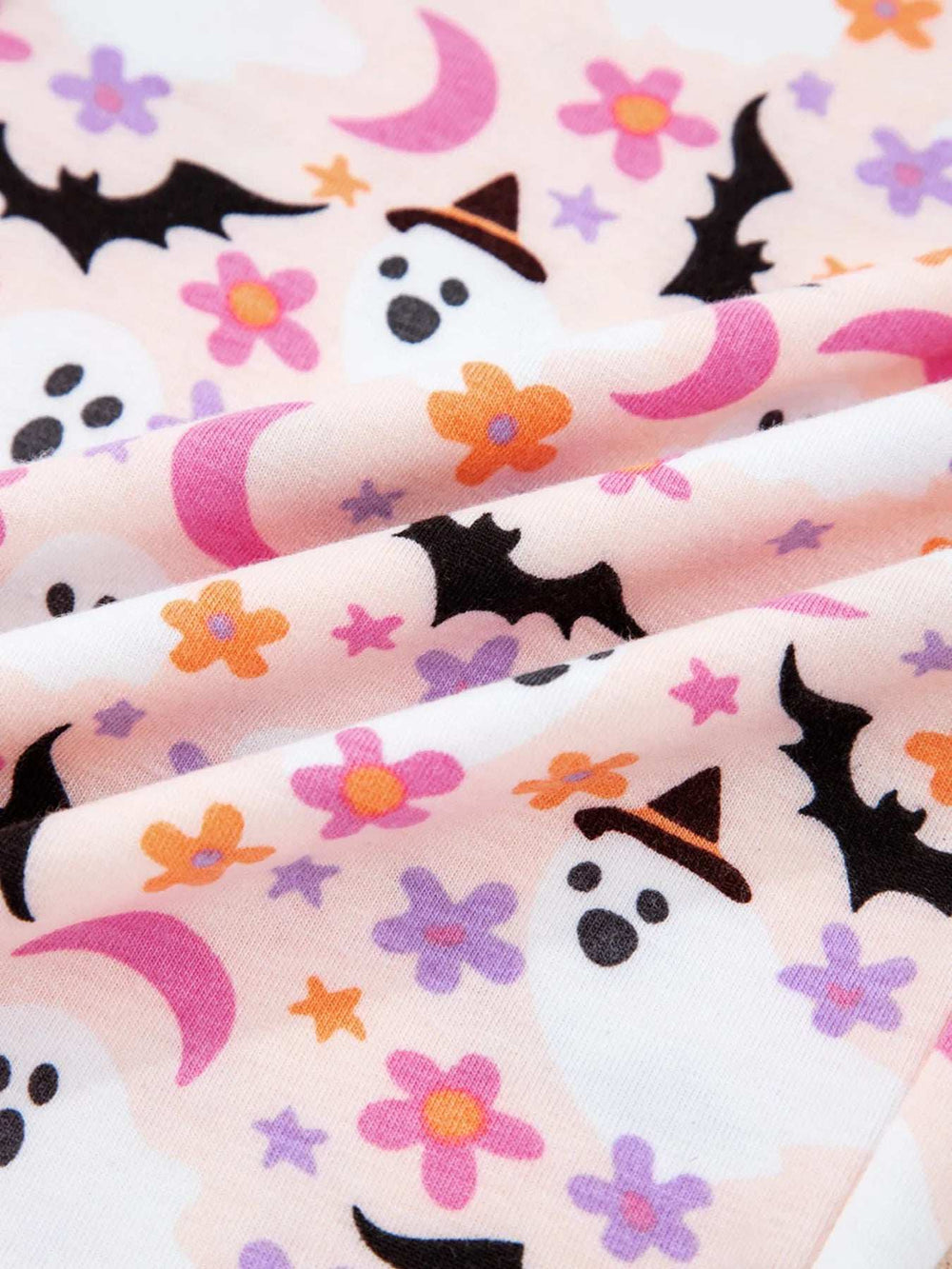Halloween Ghost Print Button Up Top and Pants Lounge Set - Trendsi - Flyclothing LLC