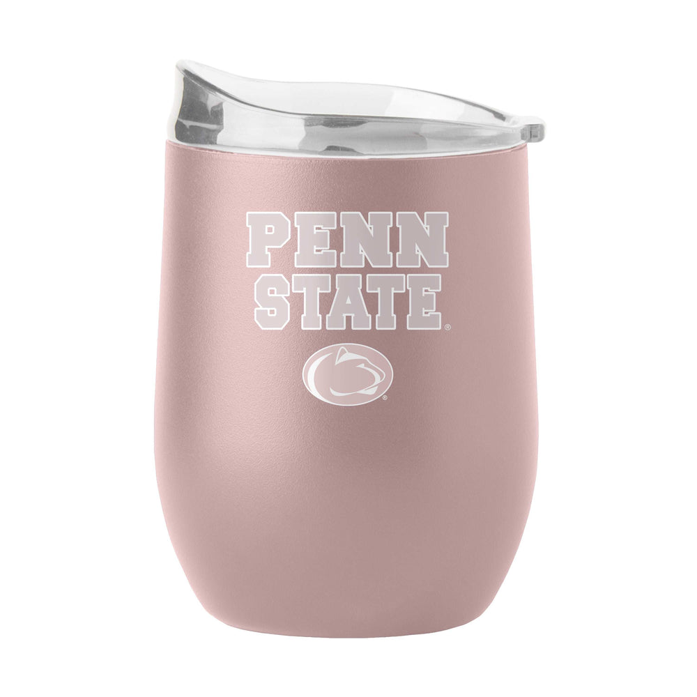 Penn State 16oz Stencil Powder Coat Curved Beverage - Logo Brands - Flyclothing LLC